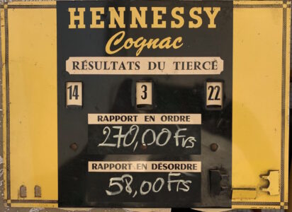 Promotional board used for horsraces
