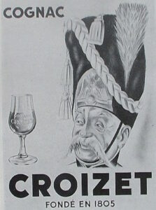 note: cognac Croizet is printed on the glass