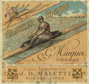 Registered as Canotier Cognac, G. Marquet in 1889 by Pellisson Père (i.m.o it reads G. Marquez)