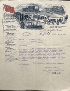 Henry Johnson Sons, shipper, here for Foucauld