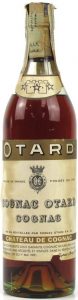 Otard in white letters on a green-brown background; the castle on the neck label is only outlined (1960s)