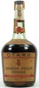 VSOP, same as previous but 'Cognac Otard Cognac is printed wider, also the 'O's are different; and with a paper duty seal (1950s)