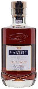 VSOP Blue Swift, 70cl and 40%vol stated; text: made of cognac, then finished in bourbon casks (changed discription because it is not allowed to be called cognac)