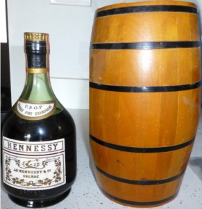VSOP in wooden cask, with paper seal on top