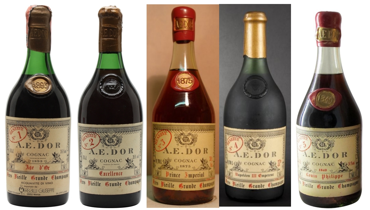 A.E. Dor Vieille Reserve No. 5 Grande Champagne Cognac (Pre-1960) with –  Old Liquors