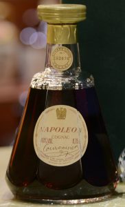 With 40%VOL and 0.75L stated and The Brandy of Napoleon, Produce of France (below the address line)