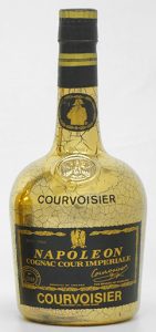 Underneath; Courvoisier in big capitals; Duty Free stated on the left.