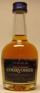 Fine Champagne written below VSOP cognac; 5cl stated; with appellation controlee stated on top of the label; much darker label