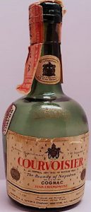Screw cap; on label: 'all Courvoisier cognac bears the registered phrase The Brandy of Napoleon, Reg. U.S. pat. off'