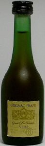 5cl grande fine champagne; above it says 'Cognac Frapin'; with a cotisation mark
