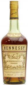 With Hennessy on a separate label; on the neck label is printed: 'The Hennessy Crest'; content not stated.