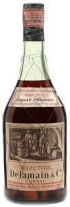 Pretty much the same as previous bottle, just lighter colour of glass and label and the shoulder label sits a bit lower (1960-70s); Cognac Delamain on shoulder label in black letters
