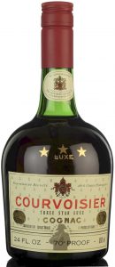 Three star luxe, 24 FL OZ 680ml stated; with text left and right of 'trade mark' (around the head of Napoleon); 1970s