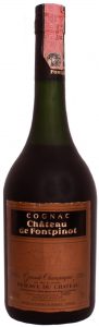 70cl, Reserve du Chateau, cognac printed above Chateau de Fontpinot and no embossed emblem on the shoulder; text is different (1990)