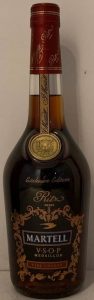 Near the bottom is 'cognac' with 'appellation cognac controlée and an address line even lower on the glass and '70cl e' stated on the back