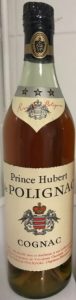 70cl (not stated); printed on the shoulder label is 'Prince de Polignac; underneath on the label: 'Ce cognac a eté surveillé dans sa distilliation et ....' (1970s)