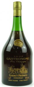 VSOP Gastronome, 1.50l stated (the 'L' is in superscript.; 'Godet Frères' is stated twice