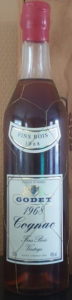 1968 fins bois, 750ml; produce of France in the middle above the emblem