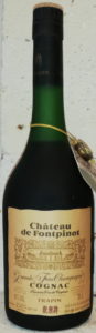 Chateau de Fontpinot, grande champagne; Frapin named on the label and on the cap; 41%VOL and 70 cl stated; with Asian characters on the label
