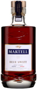 VSOP Blue Swift, 750ml and 40%alc/vol stated; text: made of cognac, then finished in bourbon casks (changed discription because it is not allowed to be called cognac)