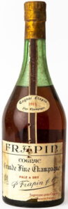 1914; 40° not stated; text: Segonzac-pres-Cognac Charente France; with pale & Dry stated, brown ribbon