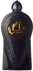 Viking with shield, 70cl, dark blue; small ship (ca. 1998)