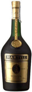1Litre e and 40%vol stated (1980s); text below in French: eleve et mis en bouteille en Cognac France; with a paper duty seal (Spanish?)