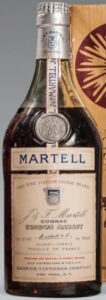Very Fine liqueur cognac brandy; capped cork, no riveting; 4/5 Quart 80 proof; US import by Browne-Vintners (1960-1969) 