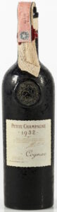 1932 petite champagne; with a paper duty seal