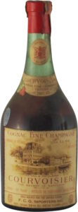 Cognac Fine Champagne de Luxe, 50 years old; with additional textline above the emblem on the neck label